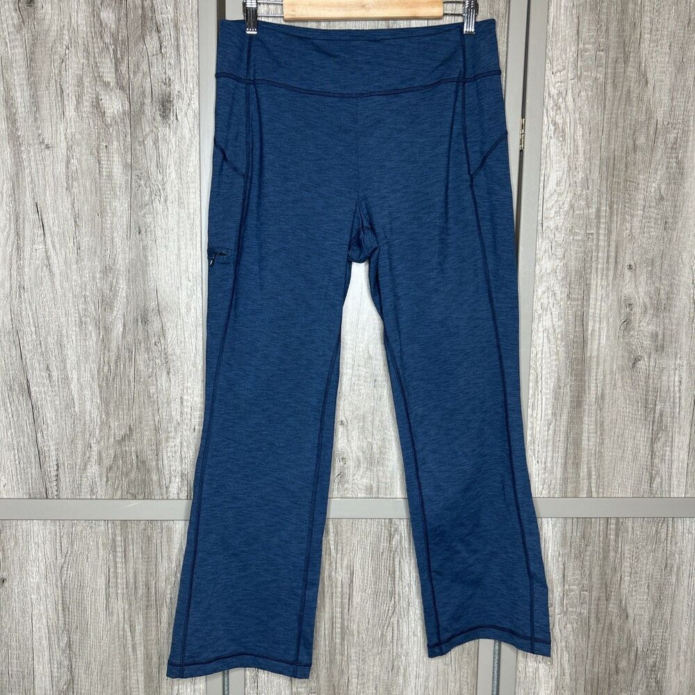 Duluth Yoga Pants Stretch Straight Leg Pockets Navy Blue